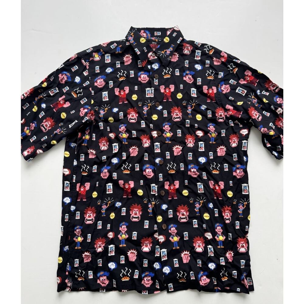 Wreck It Ralph Mens Reyn Spooner Disney Hawaiian Rayon Shirt Small